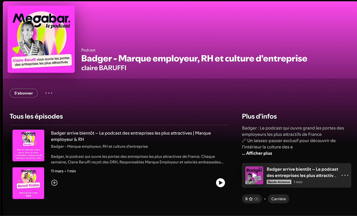 Univers Podcast créé pour Megabar, agence de marque employeur à Nantes
